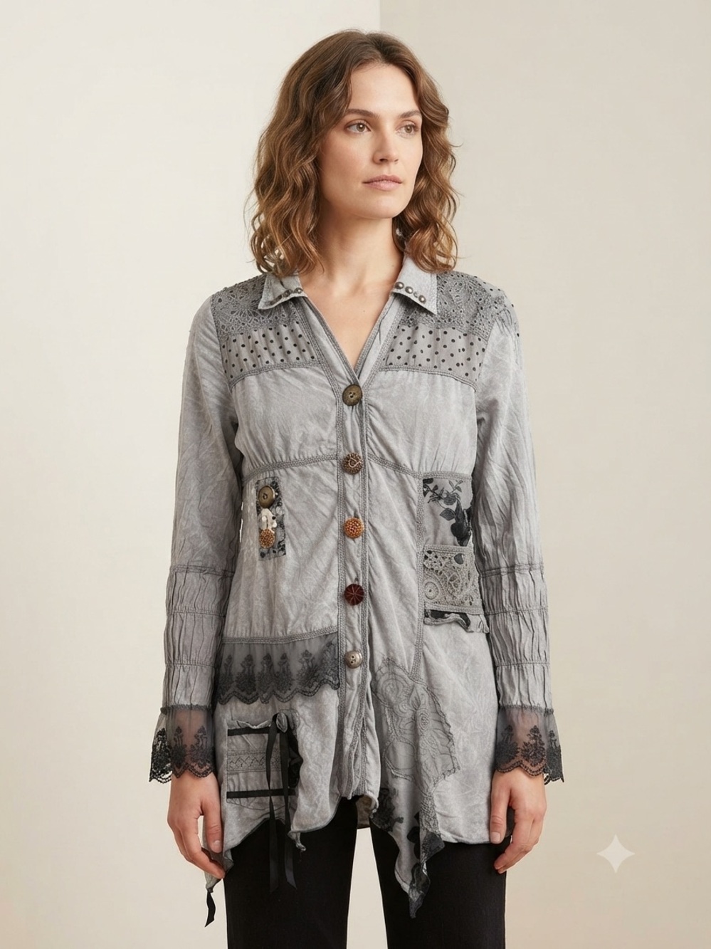 Savaga Culture Sz XL Grey Bohemian Light Jacket